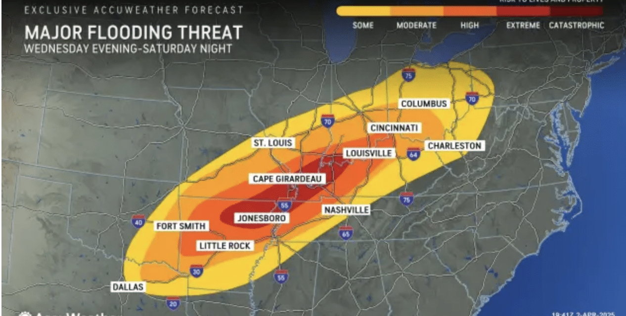 DEVELOPING: Atmospheric river likely to trigger historic central US flooding that may become life-threatening